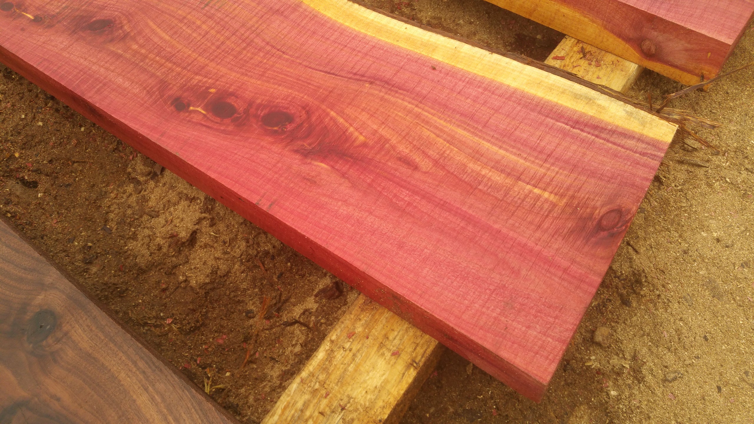 Three Red Cedar Live Edge Wood Slabs Lumber Rustic Woodwork 72 inches